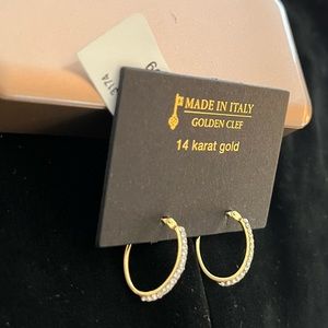 14K Gold Oval Hoop Earrings